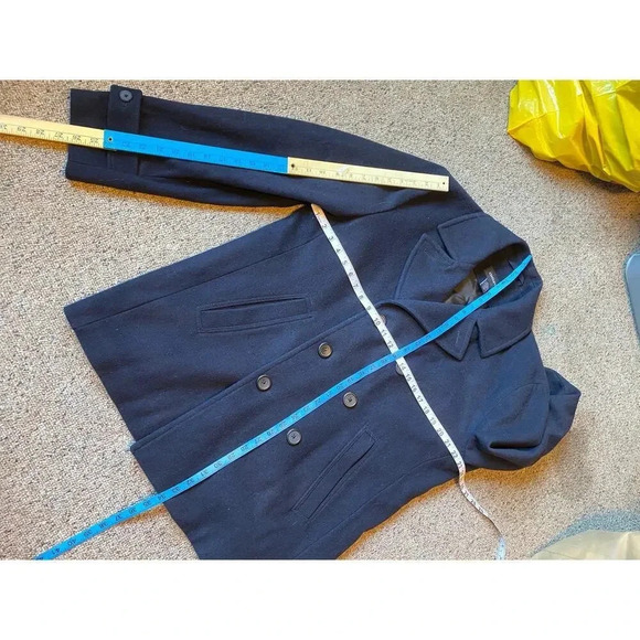 Claiborne Wool Blend Trench Double Breasted Coat Women Size L-1X Pockets - Picture 3 of 6